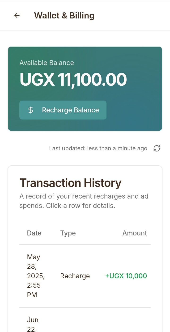 Screenshot for: 4. Recharge Your Wallet